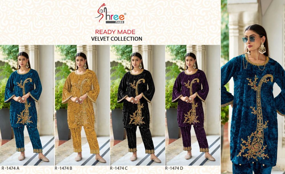 Shree Fabs Readymade Velvet R 1474 ABCD