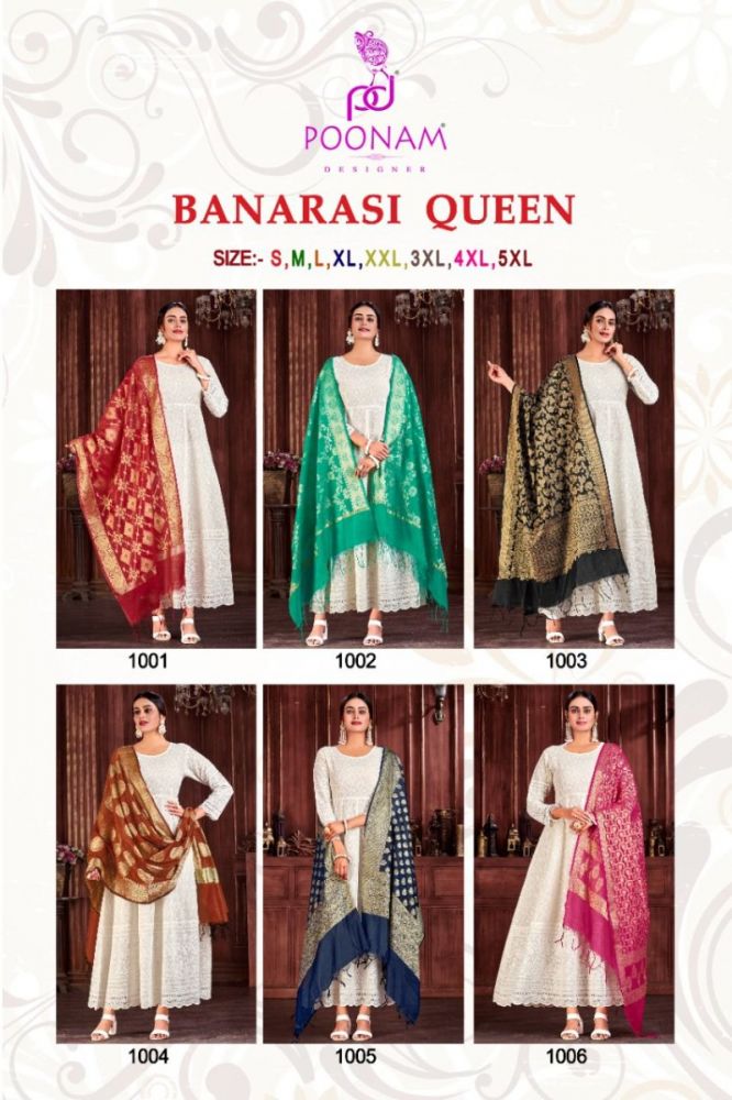 Poonam Banarasi Queen Stitched