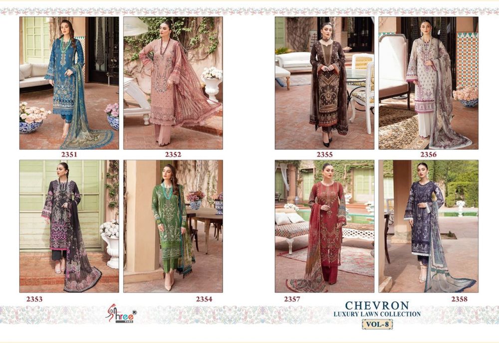 Shree Fabs Chevron Luxury Lawn Collection Vol 8 Chiffon Dupatta