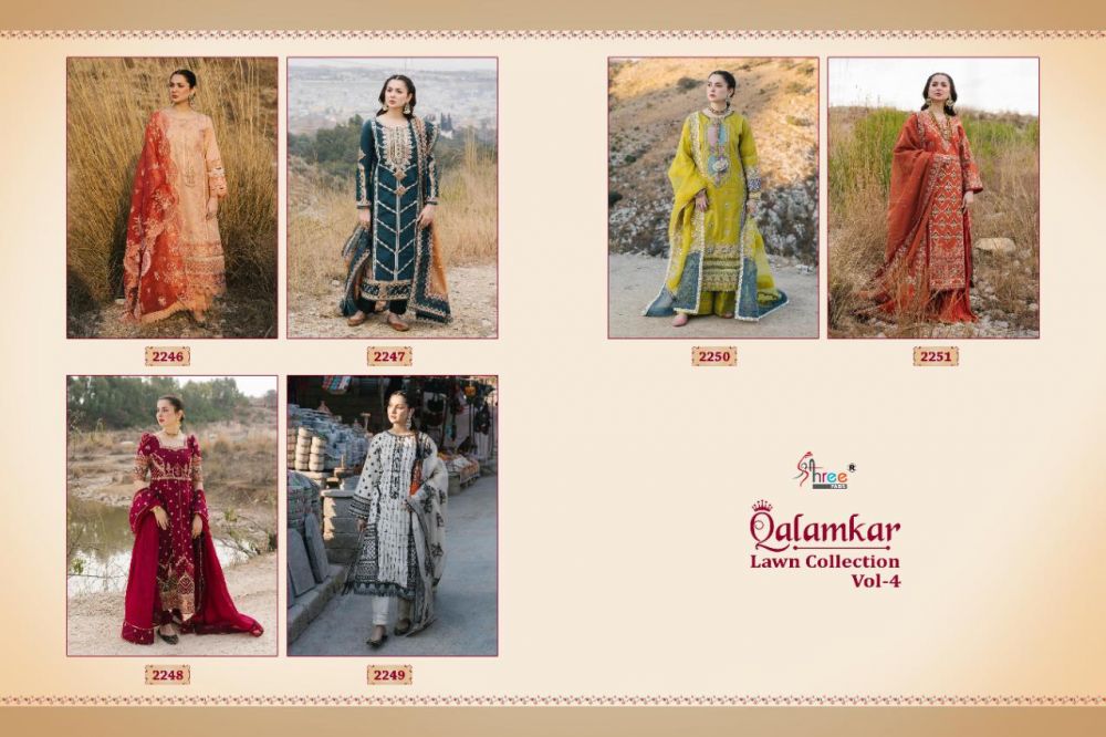 Shree Fabs Qalamkar Lawn Collection Vol 4 with Open Image