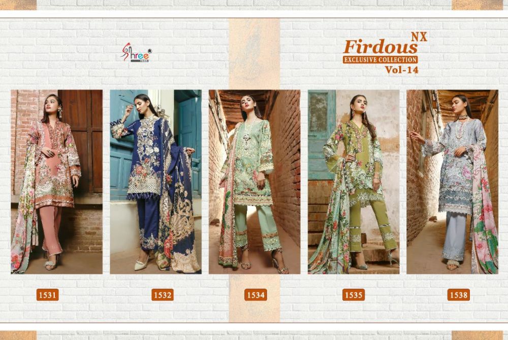 Shree Fabs Firdous Exclusives Collection Vol 14 Nx Cotton Dupatta with Open Image