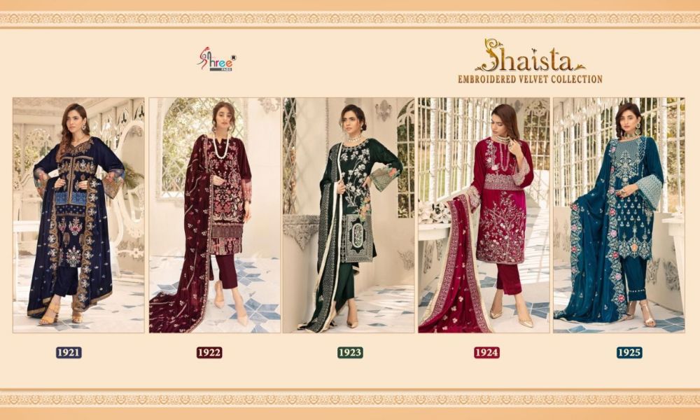 Shree Fabs Shaista Embroidered Velvet Collection