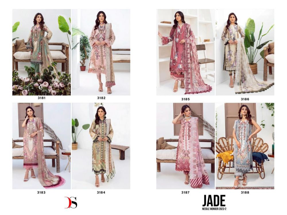 DEEPSY SUITS jade needle wonder vol 2 chiffon dupatta with open images