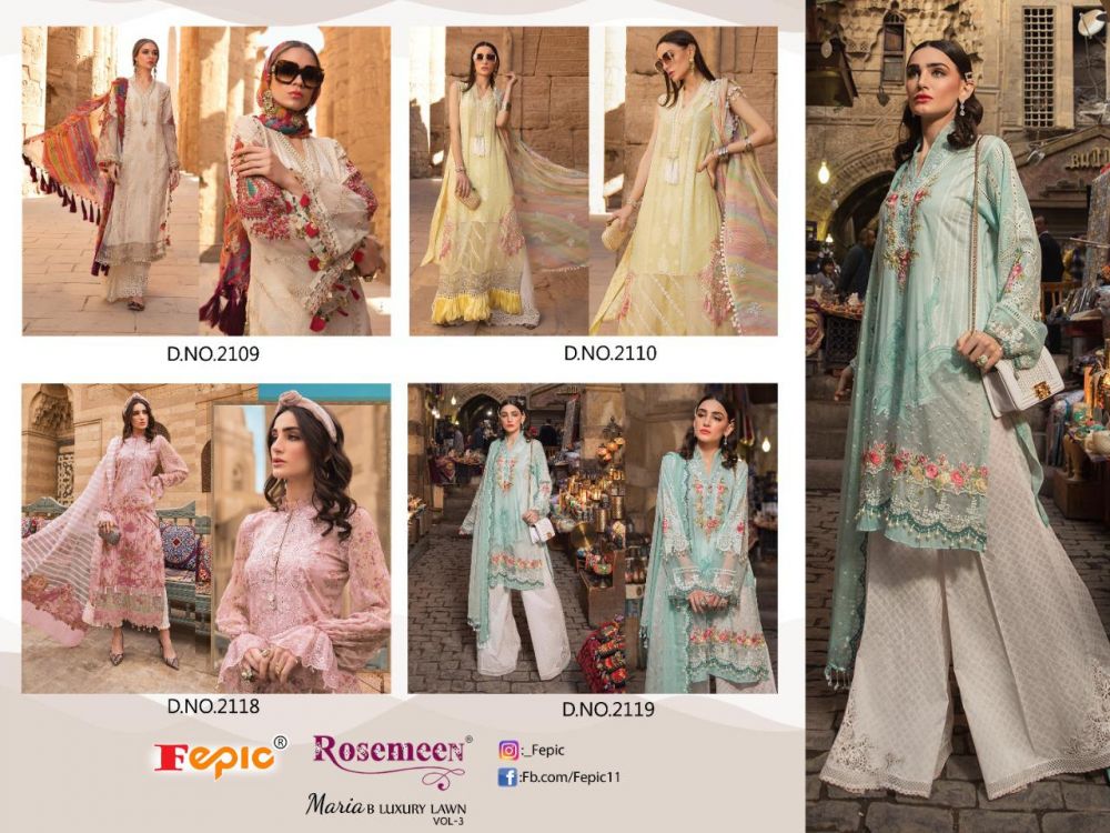 Fepic Rosemeen Maria B Luxury Lawn Vol 3 with Open Image