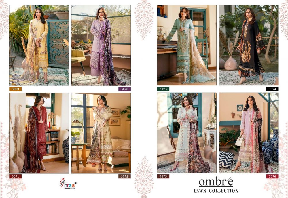 Shree fabs OMBRE LAWN COLLECTION Chiffon Dupatta with open images