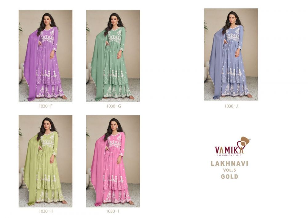 Vamika LAKHNAVI VOL 5 Gold readymade