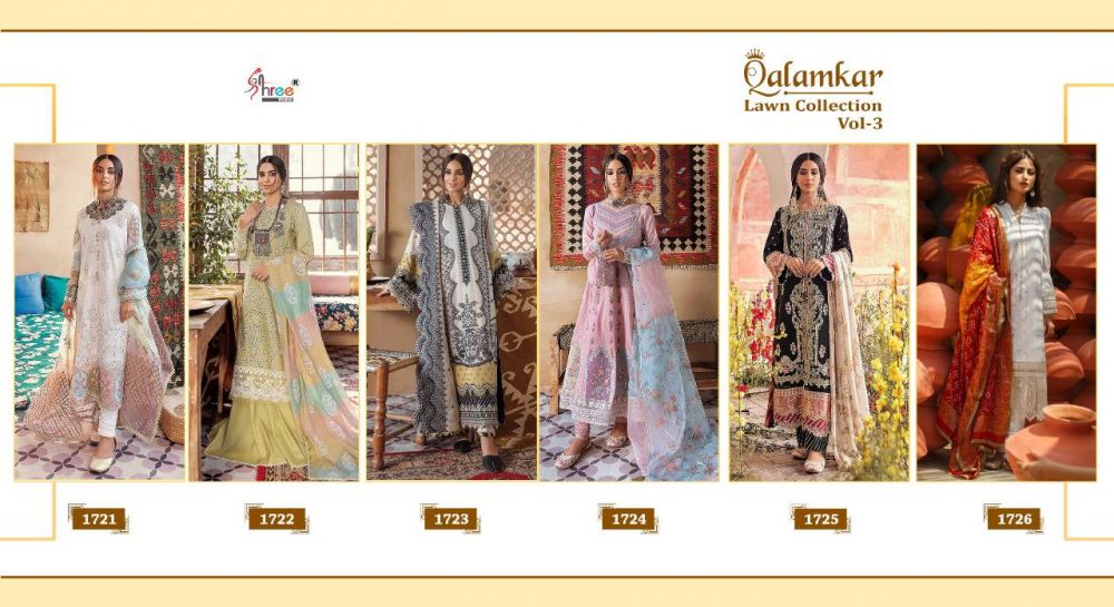 Shree Fabs Qalamkar Lawn Collection Vol 3 with Open Image