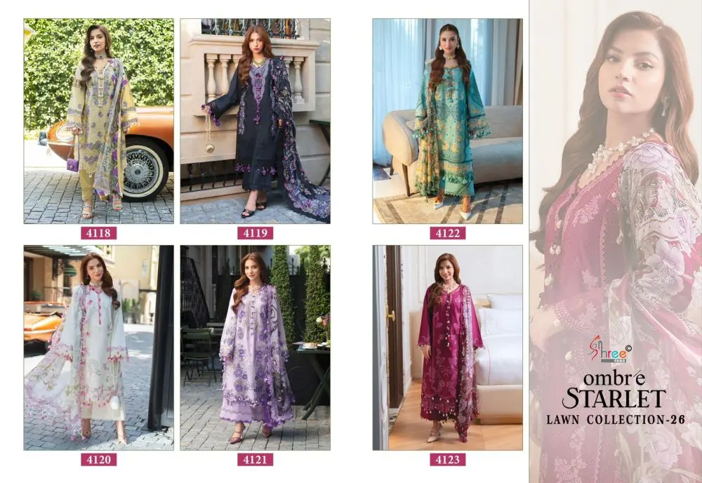 SHREE FABS OMBRE STARLET LAWN COLLECTION 26 COTTON DUPATTA