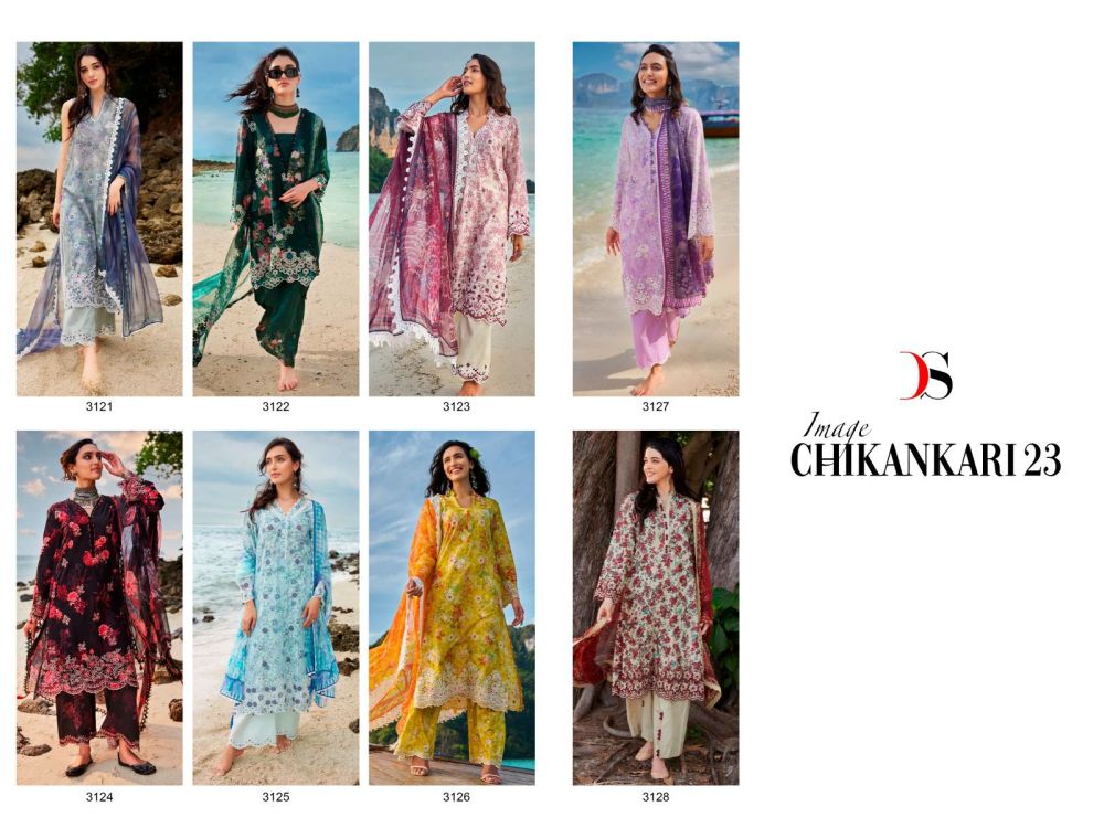 DEEPSY SUITS Image Chikankari collection 23 Chiffon Dupatta with open images
