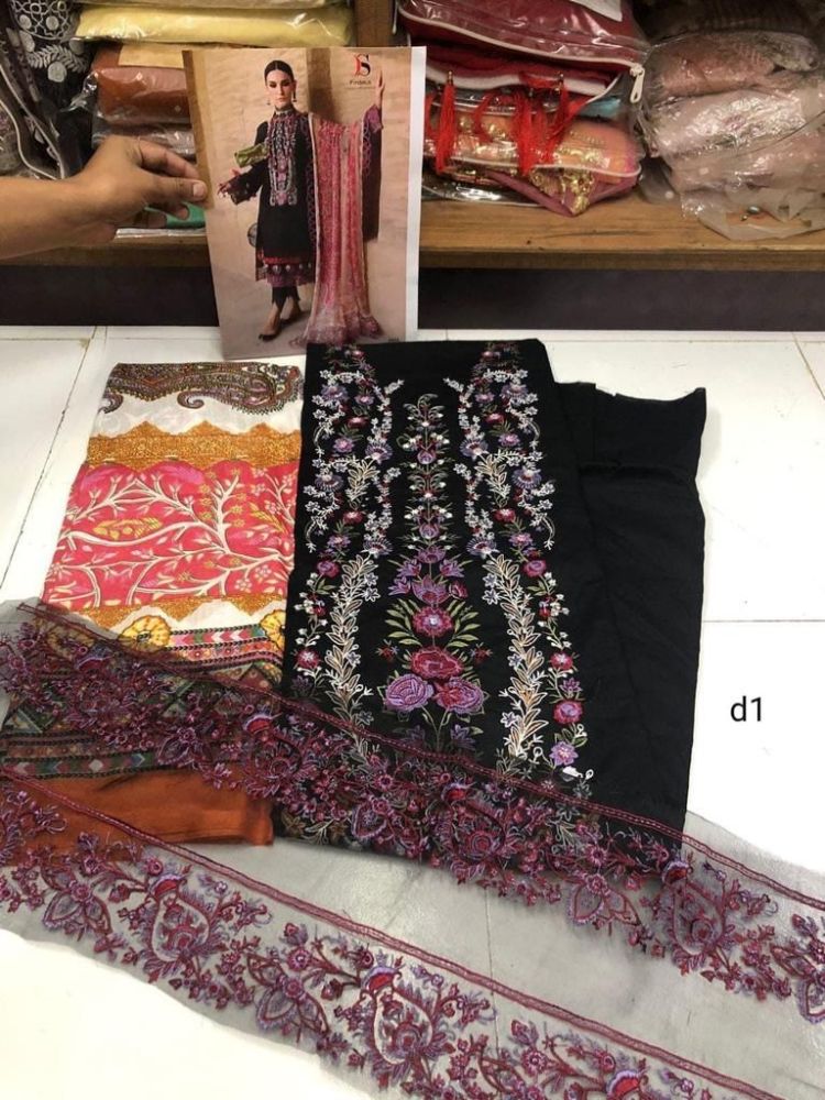 DEEPSY SUITS Firdous ombre embroidered Mini Nx Cotton Dupatta