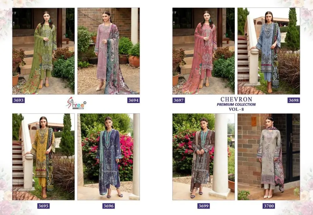 SHREE FABS Chevron Premium vol 8 Chiffon Dupatta with open images