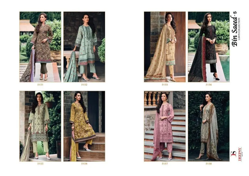 DEEPSY SUITS Bin Saeed lawn 5 readymade