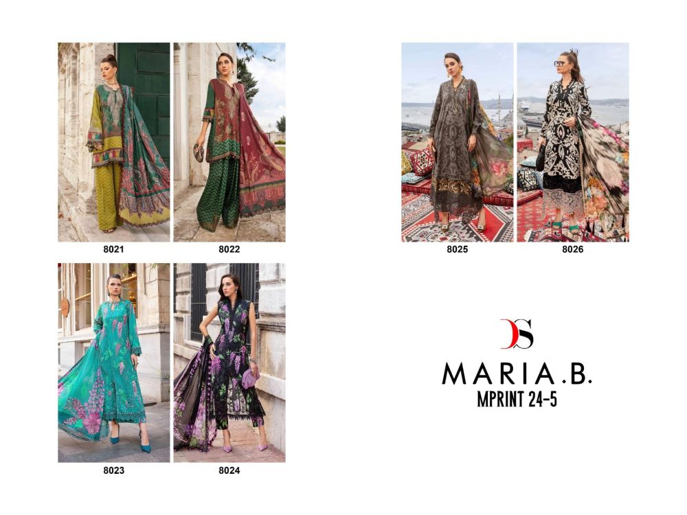 DEEPSY SUITS maria b m prints 24 vol 5 Cotton Dupatta with open images