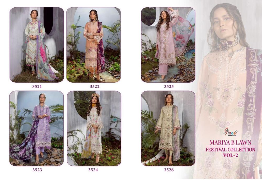 SHREE FABS MARIYA B LAWN FESTIVAL COLLECTION VOL 2 Chiffon Dupatta with open images
