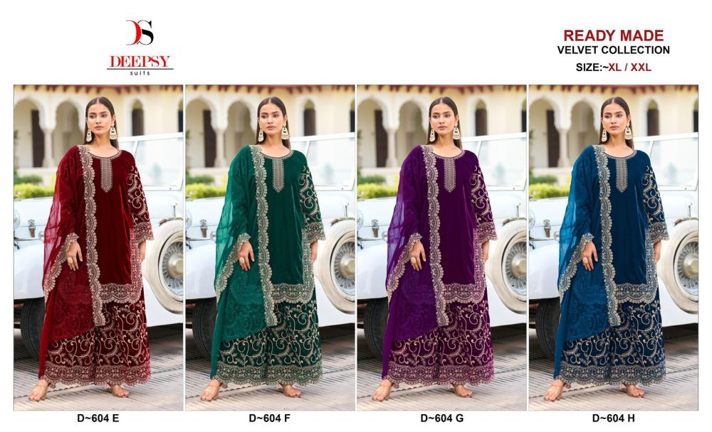 DEEPSY SUITS Velvet Readymade D 604 EFGH 
