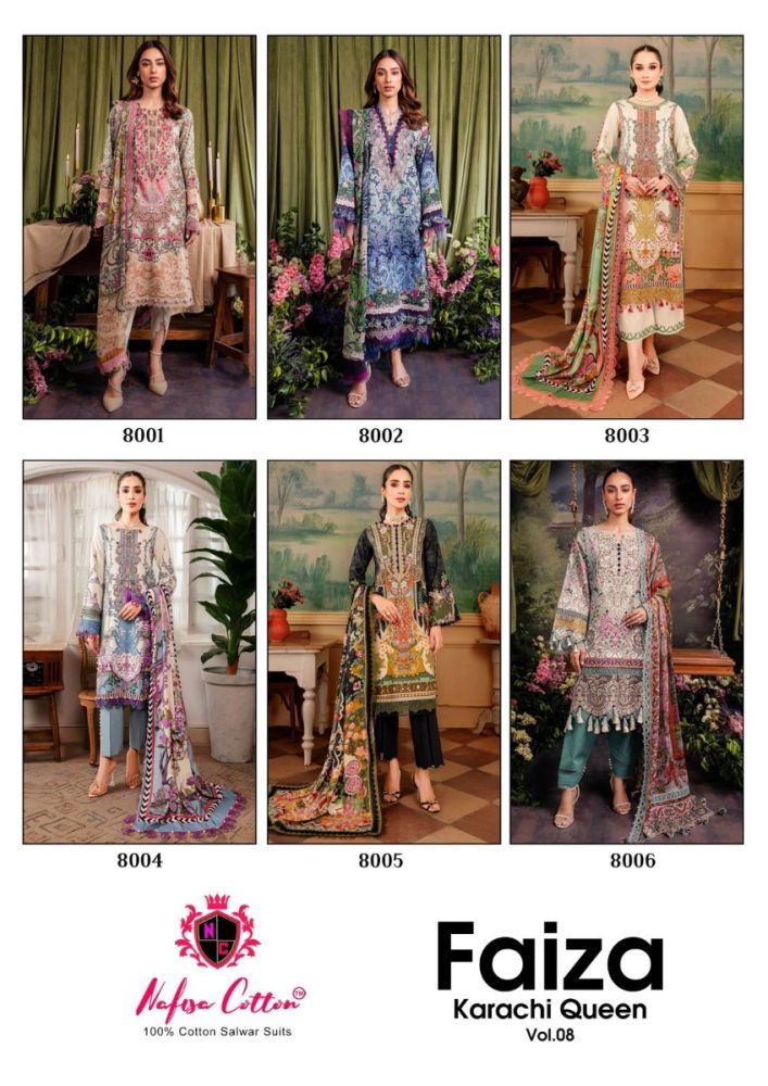 NAFISHA Cotton Faiza Karachi Queen vol 8 with open images