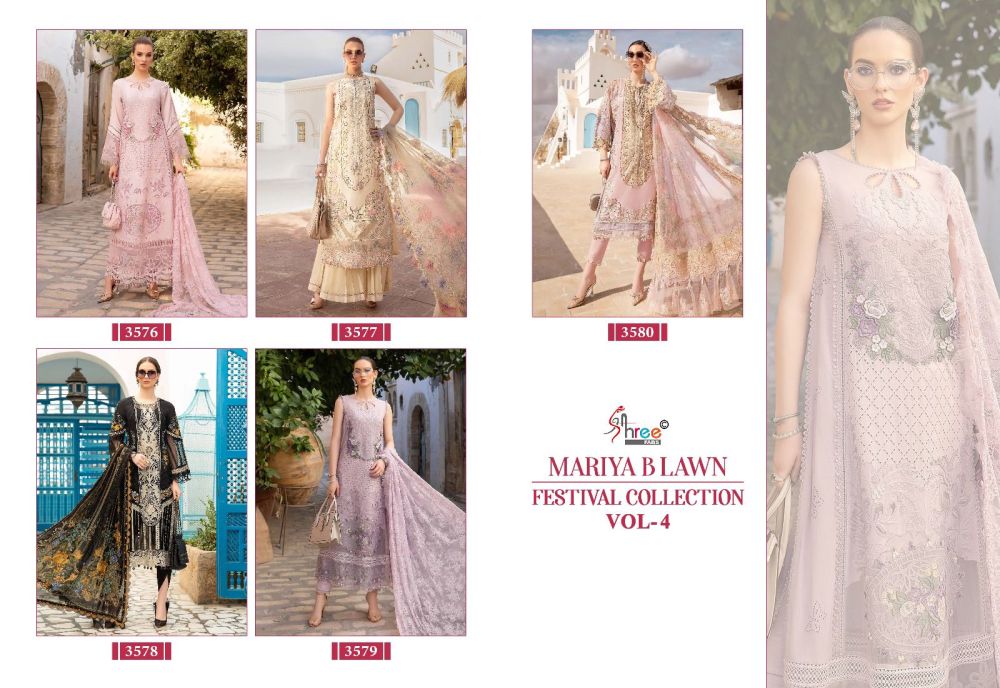 SHREE FABS MARIYA B LAWN FESTIVAL COLLECTION VOL 4 Chiffon Dupatta with open images