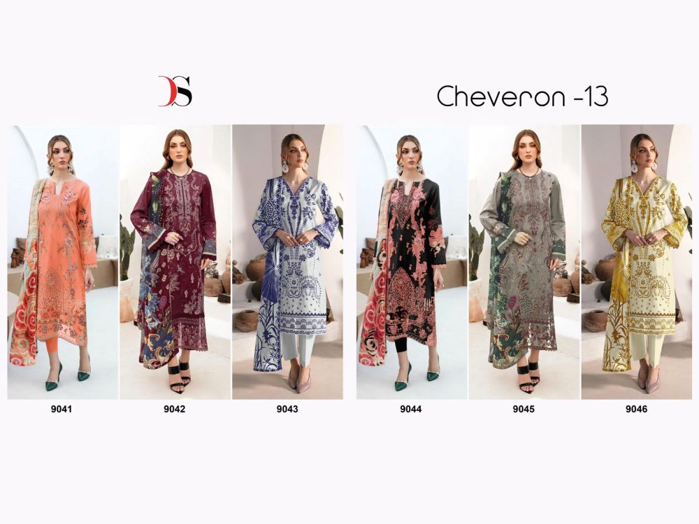 Deepsy Cheveron vol 13 Chiffon Dupatta with open images