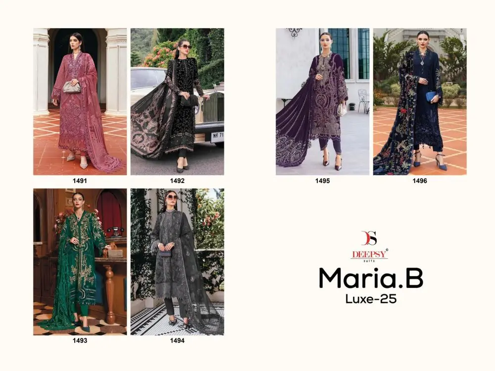 DEEPSY SUITS MARIA B LUXE 25 CHIFFON DUPATTA WITH OPEN IMAGES