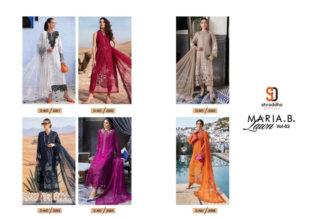 SHRADDHA DESIGNER MARIA.B.LAWN Vol 2 with open images