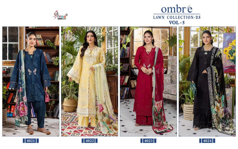 shree fabs OMBRE LAWN COLLECTION 2025 VOL 5 chiffon dupatta