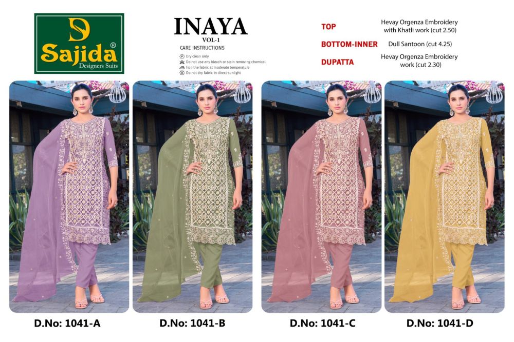SAJIDA INAYA VOL 1 DNO 1041 ABCD with open images