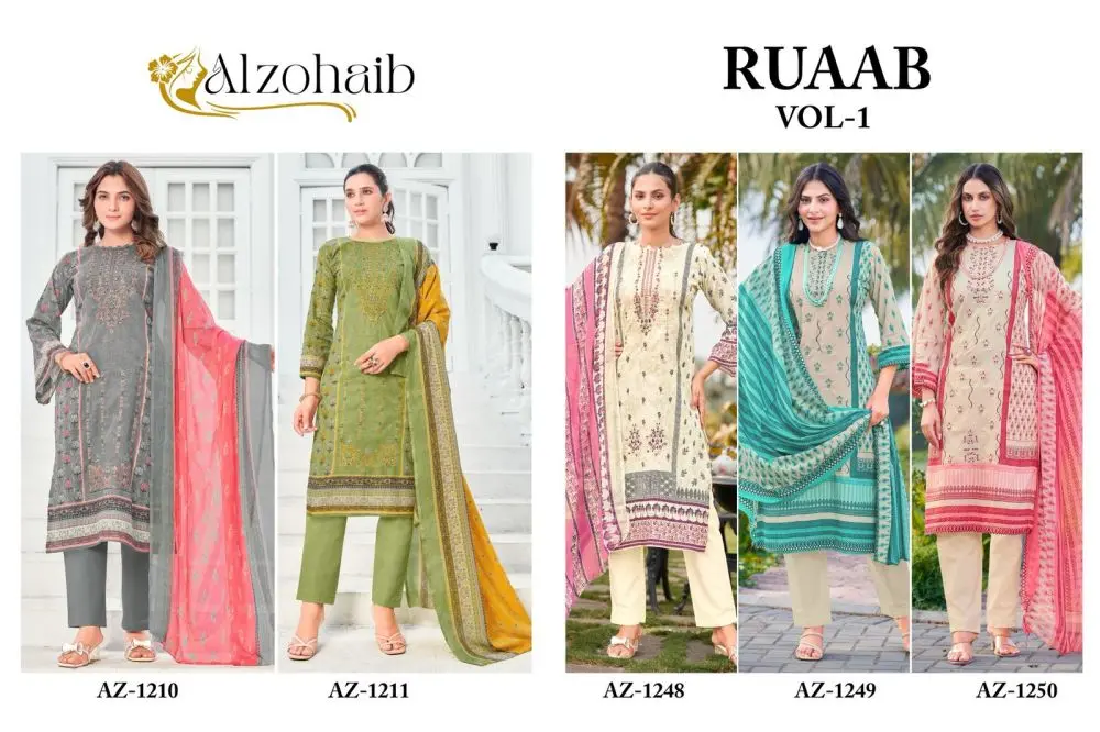 ALZOHAIB RUAAB VOL 1 cotton dupatta with open images