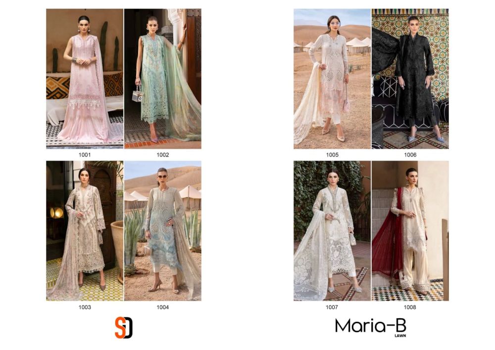 SHRADDHA DESIGNER MARIA B LAWN CHIFFON DUPATTA with open images