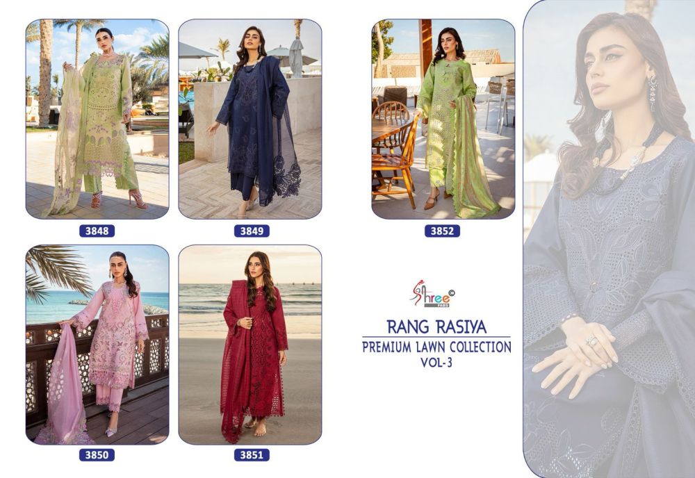 SHREE FABS RANG RASIYA PREMIUM LAWN COLLECTION VOL 3