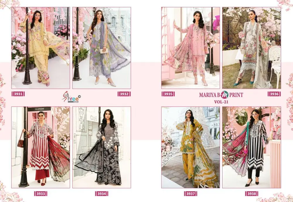 SHREE FABS MARIA B MPRINT VOL 21 COTTON DUPATTA