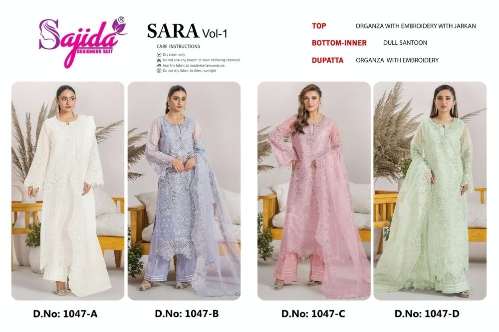 SAJIDA SARA VOL 1 D.NO 1047 ABCD with open images
