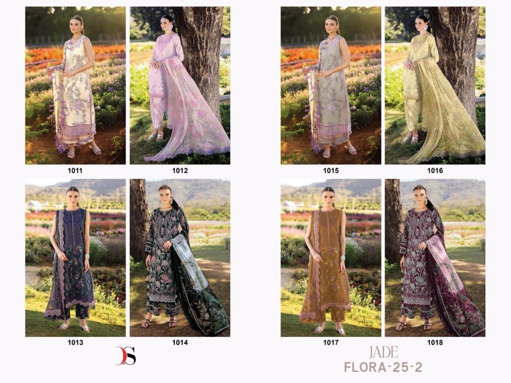 DEEPSY SUITS JADE FLORA 25 2 chiffon dupatta with open images
