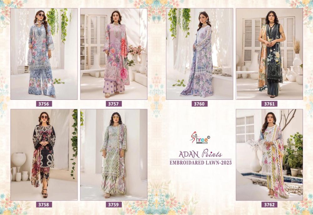 SHREE FABS ADAN PRINTS EMBROIDERED LAWN 2025 chiffon dupatta