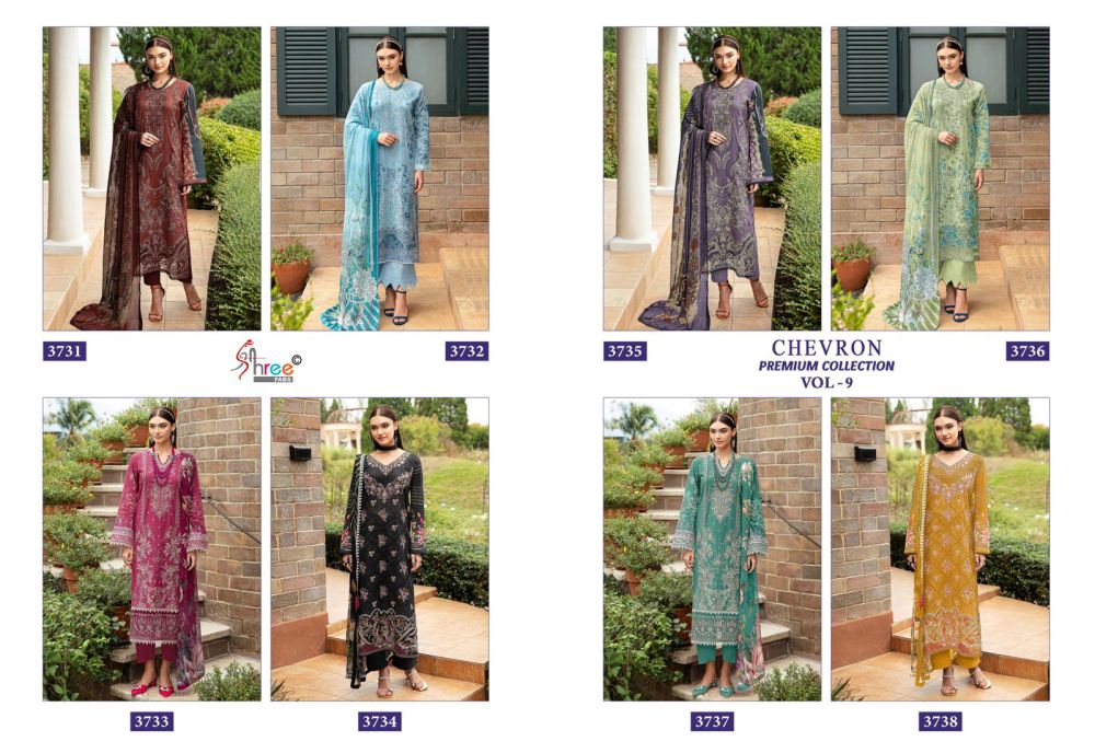 Shree Fabs CHEVRON PREMIUM COLLECTION VOL 9 Chiffon Dupatta