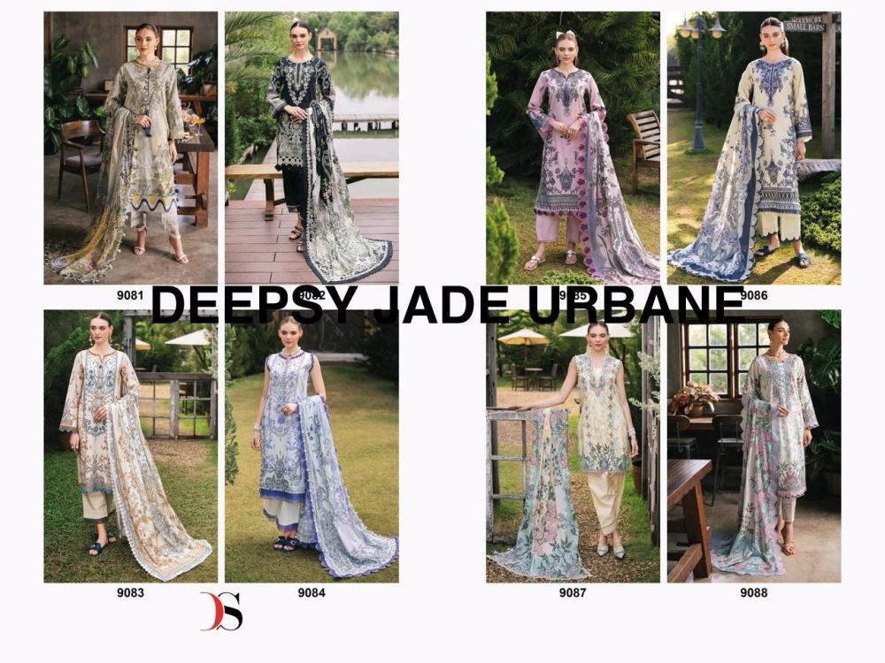 DEEPSY SUITS Jade Urban Lawn 25 chiffon dupatta with open images
