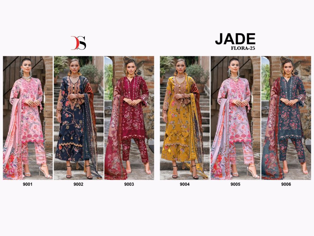 DEEPSY SUITS JADE Flora 25 Rayon Collection chiffon dupatta