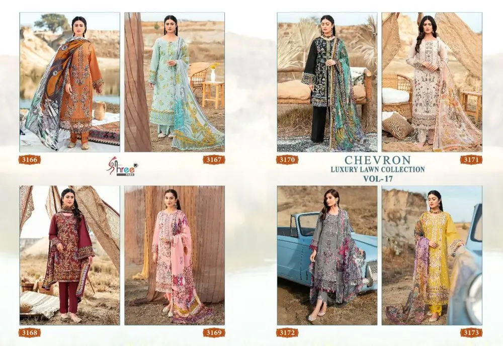 SHREE FABS CHEVRON LUXURY LAWN COLLECTION VOL 17 Cotton Dupatta