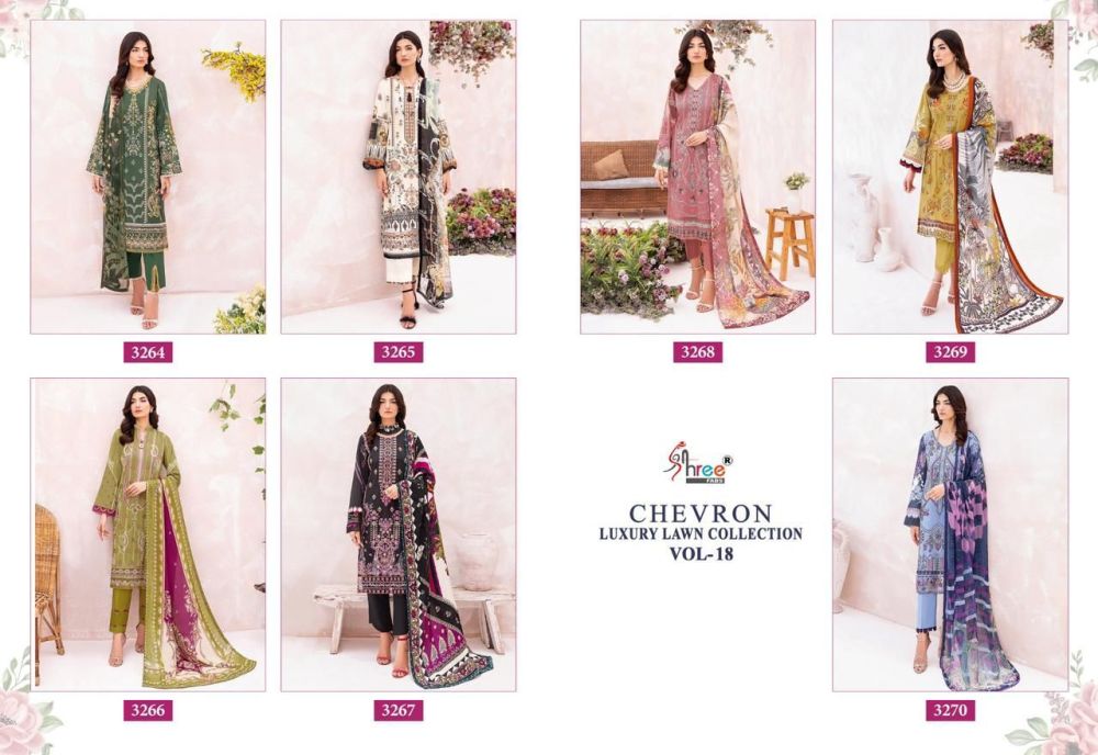 SHREE FABS CHEVRON LUXURY LAWN COLLECTION VOL 18 Chiffon Dupatta