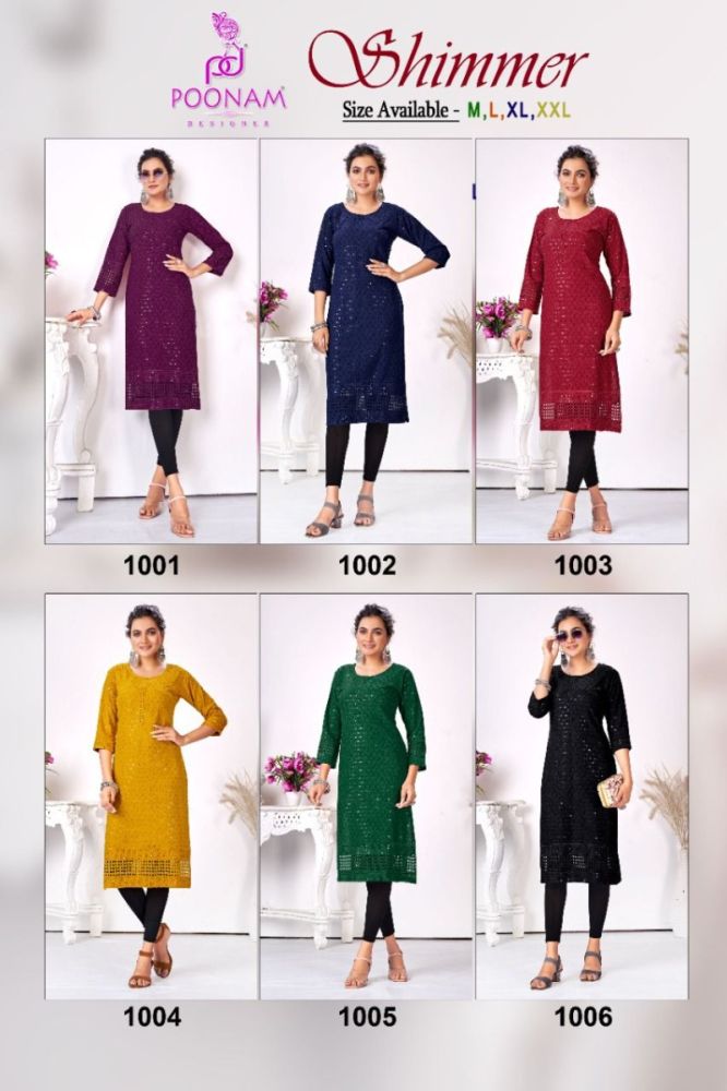 Poonam Shimmer Stitched