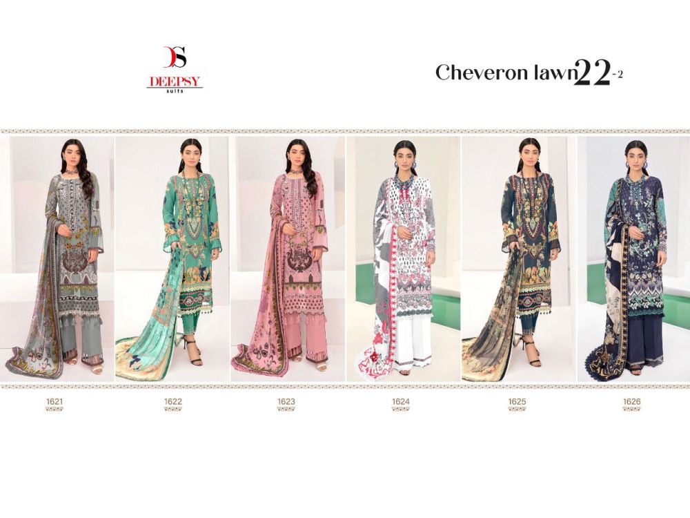 Deepsy Cheveron Lawn 22 Vol 2 Chiffon Dupatta with Open Image
