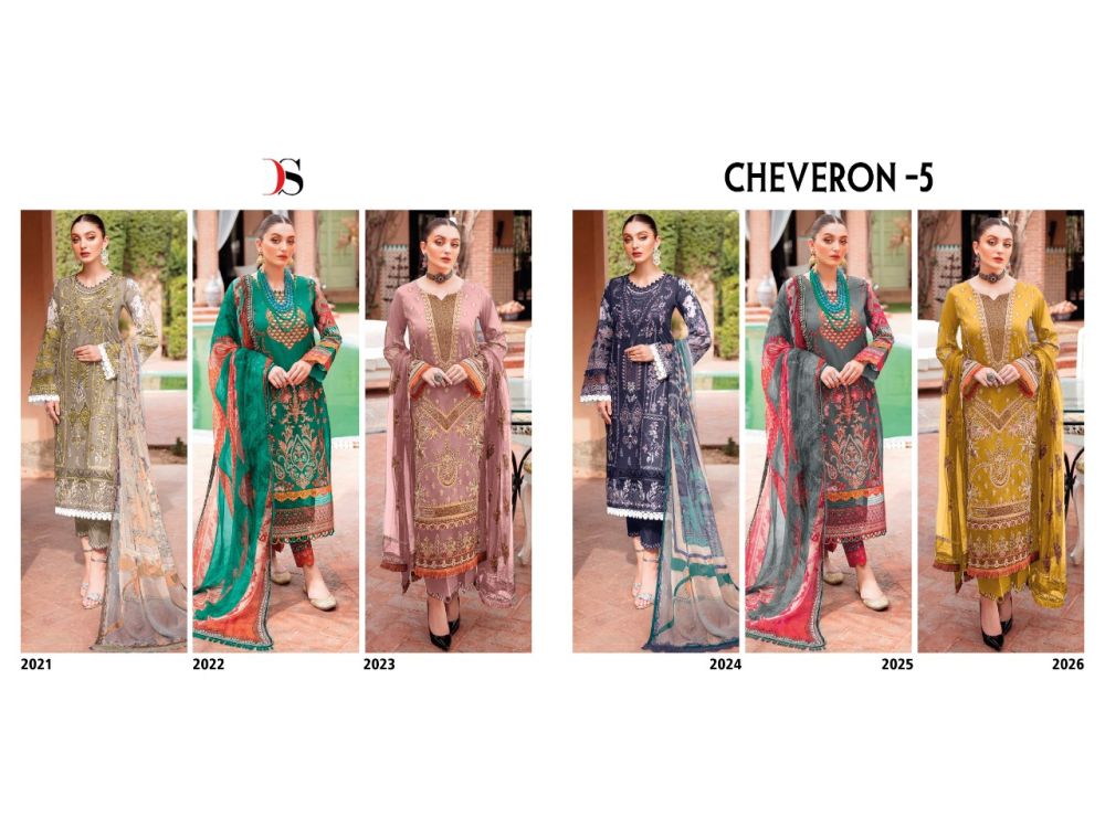 DEEPSY Cheveron Lawn vol 5 Chiffon Dupatta