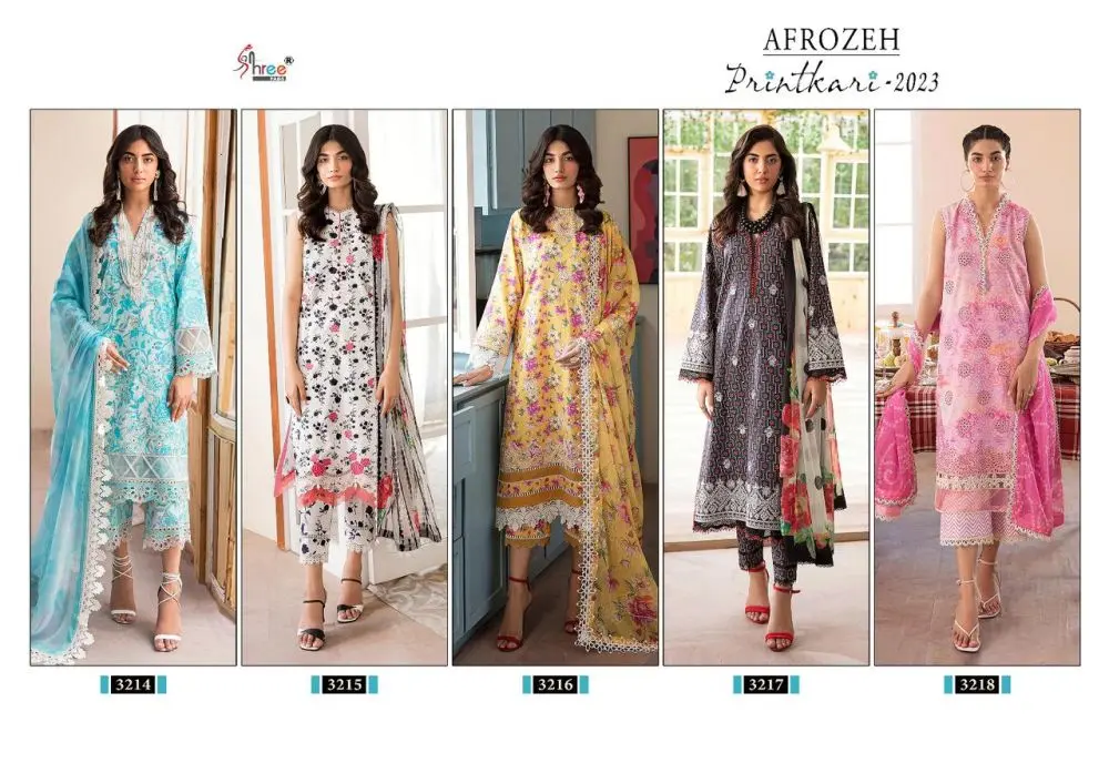 SHREE FABS AFROZEH PRINTKARI 2023 Chiffon Dupatta with open images