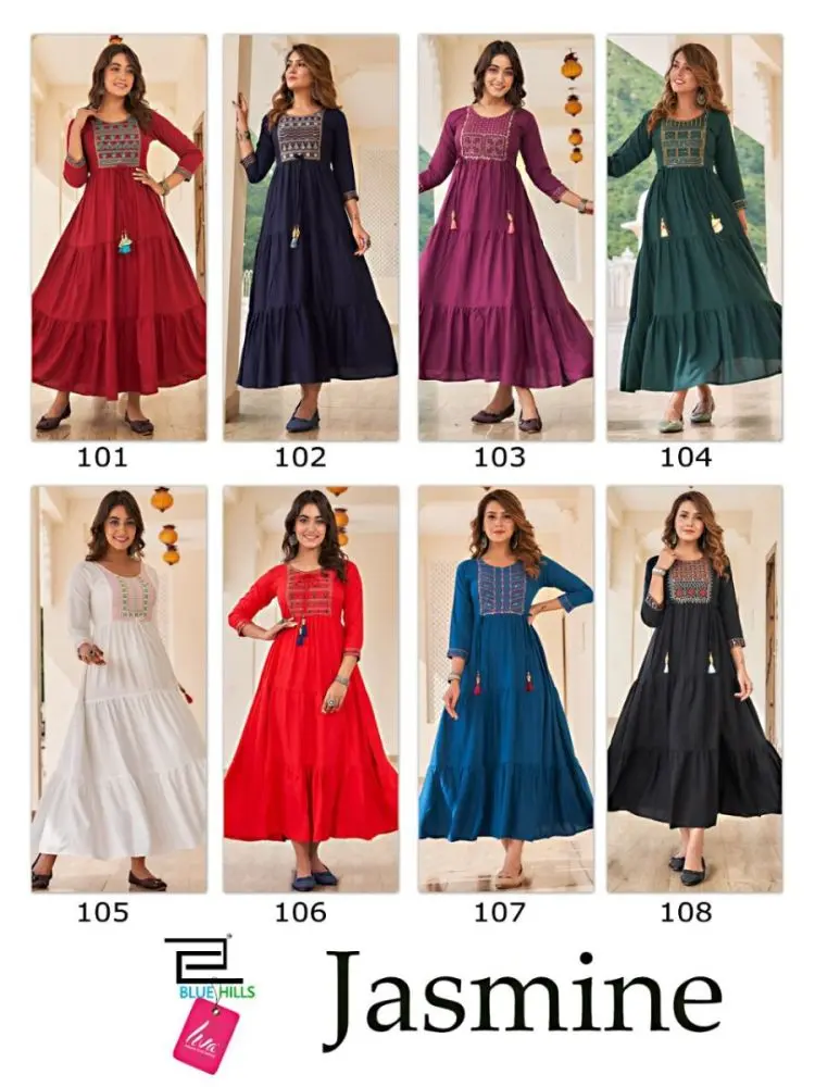 Blue Hills Jasmine Stitched