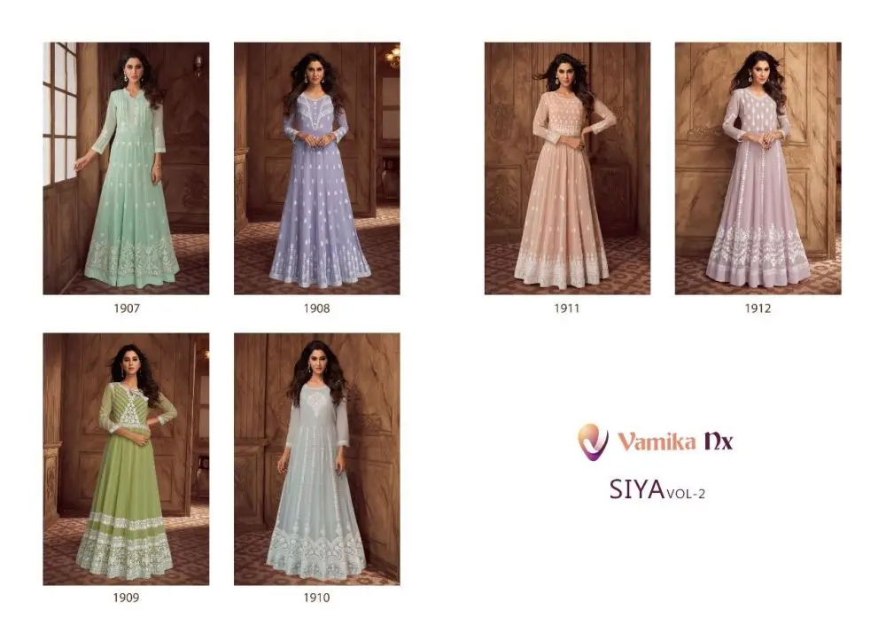 Vamika Nx SIYA VOL 2 PURE GEORGETTE LONG Anarkali Gown