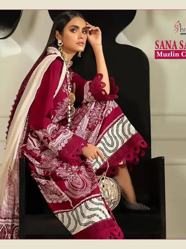 Shree Fabs Sana Safinaz Muzlin Collection Vol 6 Chiffon Dupatta