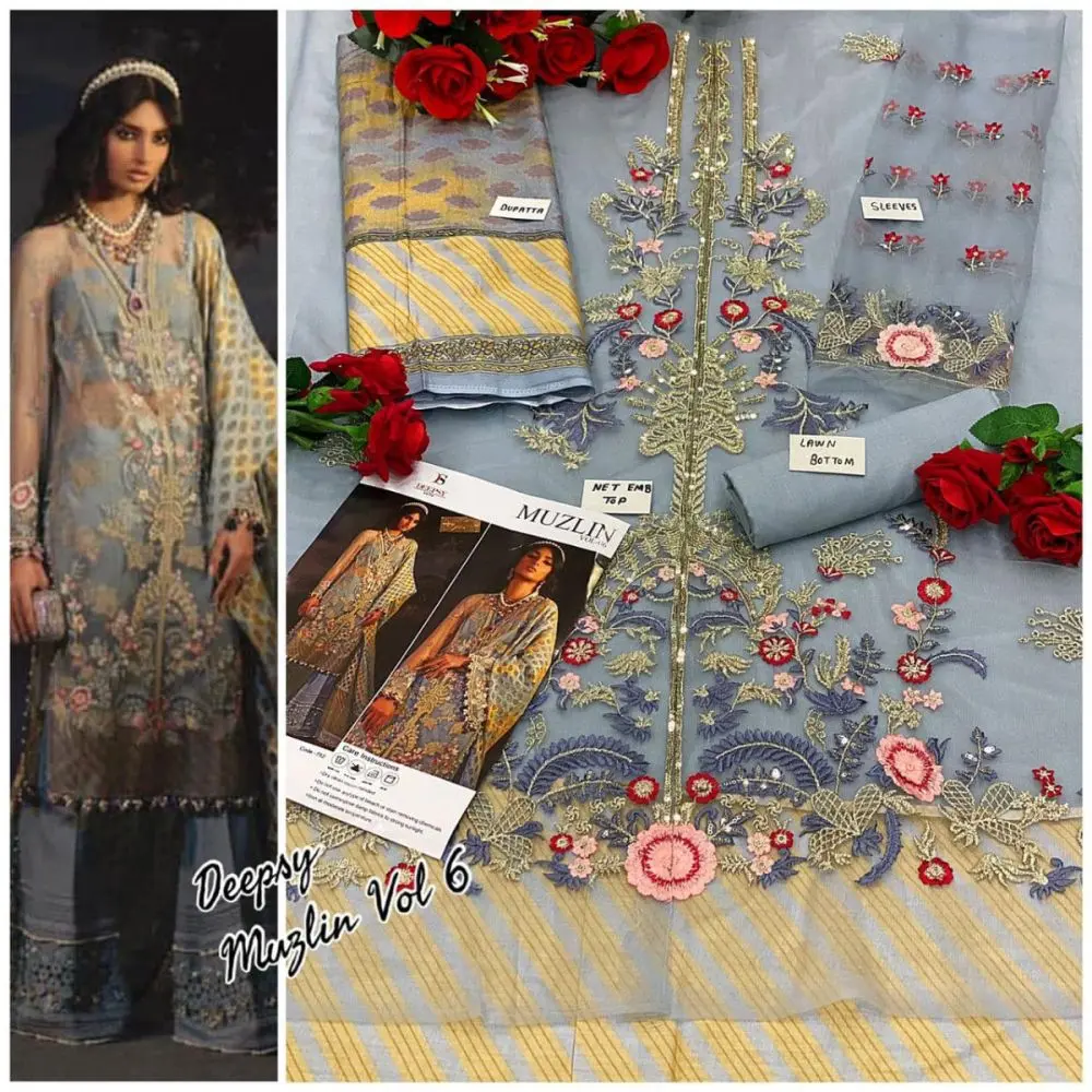 Deepsy Muzlin Vol 6 Chiffon Dupatta with Open Image