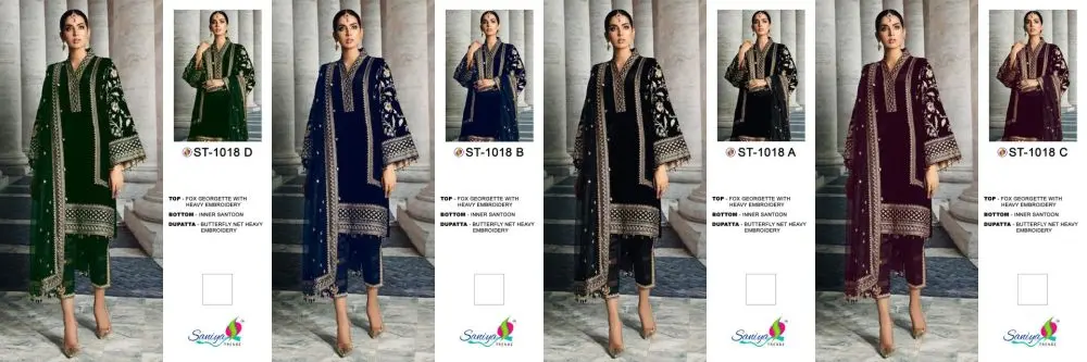 Saniya D.No 1018 Embroidered Collection with Open Image