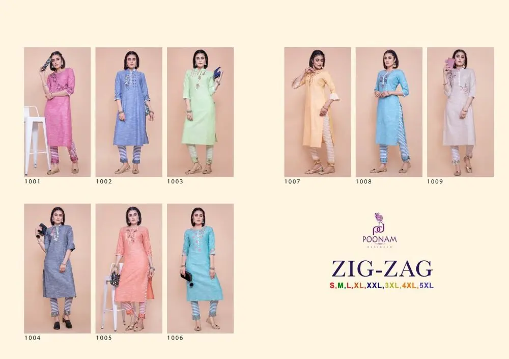 Poonam Zig Zag Stitched