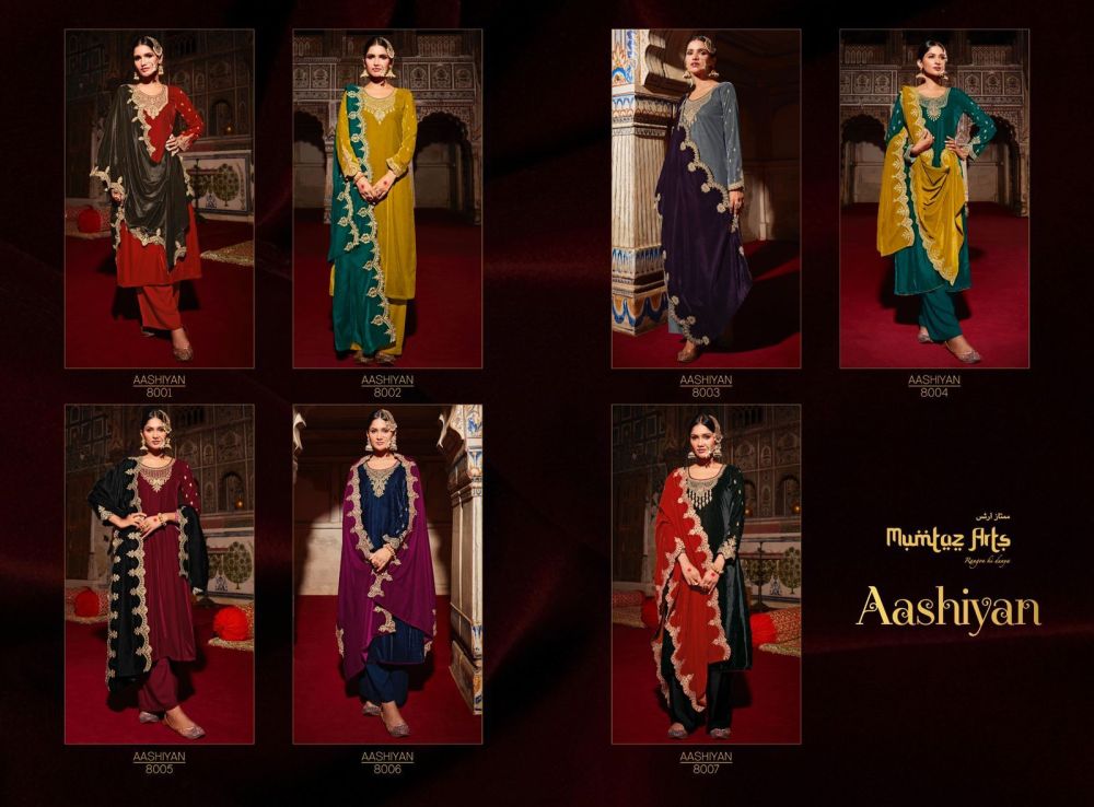 MUMTAZ ARTS AASHIYAN VELVET COLLECTION with open images