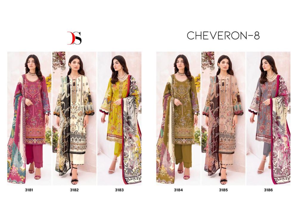 DEEPSY SUITS Cheveron lawn 8 Chiffon Dupatta with open images